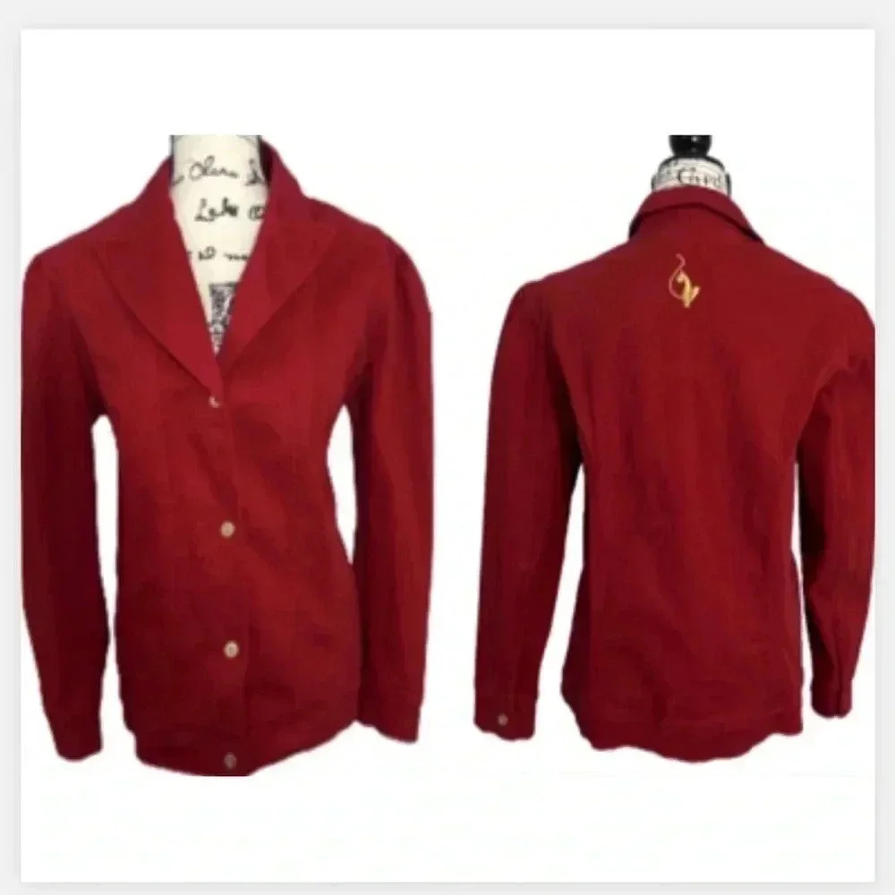VINTAGE FESTIVAL READY BABY PHAT JEAN DENIM JACKET DARK RED
